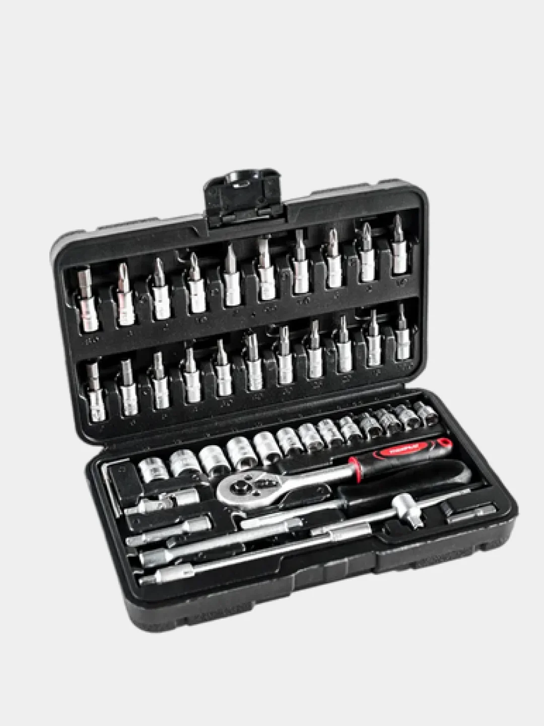 Черный набор инструментов в кейсе MaxPiler MXT-46-SET, 46 предметов