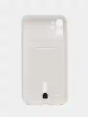 Белый чехол с карманом для карт для iPhone (Айфон) 11
