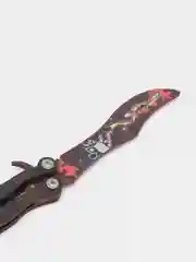 Бордовый деревянный штык-нож М9 Огненный череп кс го / cs go Нож бабочка, Керамбит, резинкострел