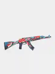 Алый деревянный автомат АК-47 КС ГО /  CS GO