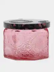 Розовый банка стеклянная с крышкой, ёмкость для свечей