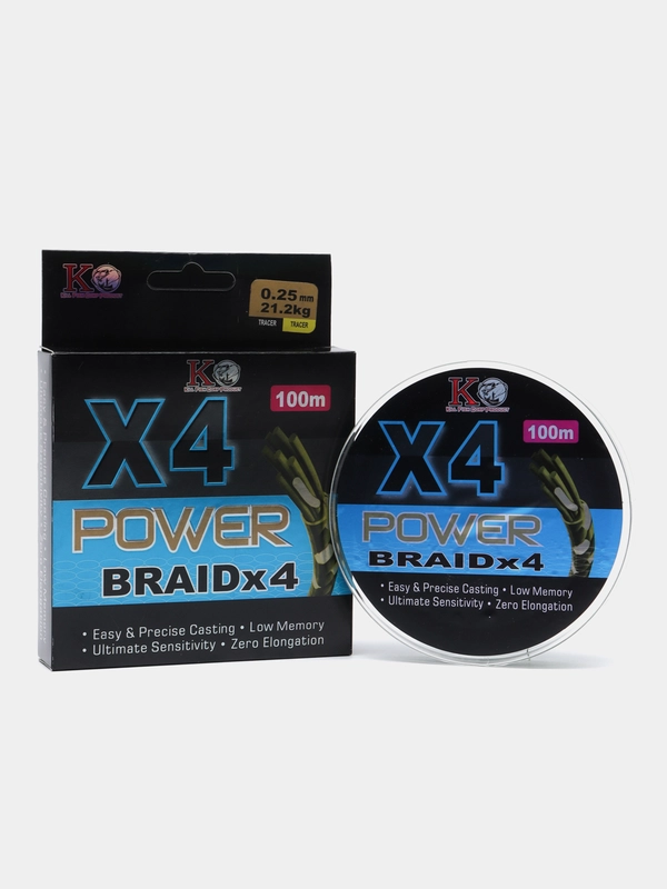Леска плетенка рыболовная Power Braid Х4