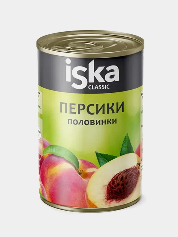 Персики в сиропе ISKA, половинки, 425 мл