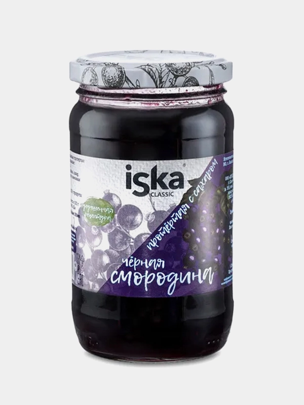 Черная смородина протертая с сахаром ISKA, 420 г