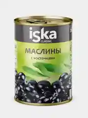 Маслины черные ISKA, с косточкой, 300 мл
