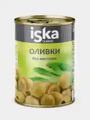 Зеленые оливки ISKA, без косточек, 300 мл