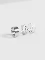 Серебряный комплект колец из 3х штук в подарочной коробке с пленкой