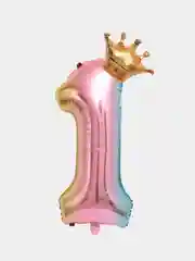 Воздушный шар "Цифра с короной" хром, фольгированный для праздника
