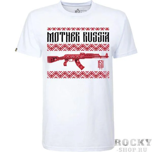 Белый футболка Mother Russia "Калашников"