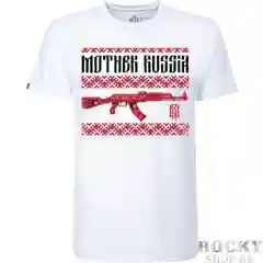 Белый футболка Mother Russia "Калашников"