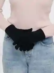 Черный перчатки черные осенние, зимние