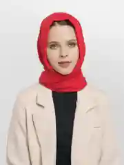 Алый платок на голову и шею, палантин женский кашемировый, теплый