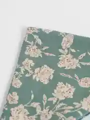 Зеленый платок женский из хлопка с принтом