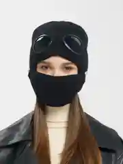 Черный балаклава шапка с очками
