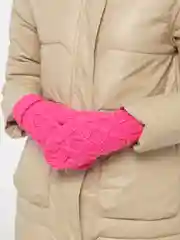 Фуксия варежки зимние двухслойные теплые