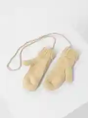 Бежевый варежки зимние двухслойные теплые