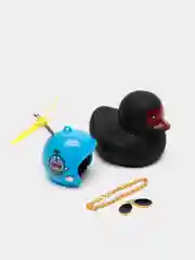 Лазурный игрушка "Утка в шлеме и очках", с пропеллером, в машину