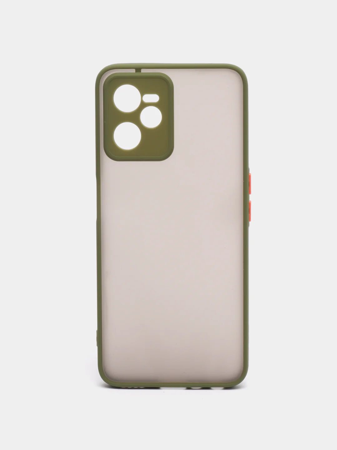 Лесной зеленый чехол пластиковый Realme C35 / Реалми С35 матовый, с цветными кнопками