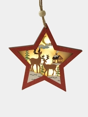 Новогодняя ёлочная игрушка из дерева, светящаяся ёлочная игрушка