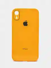 Желтый чехол для iPhone XR, силиконовый, со стеклянной панелью