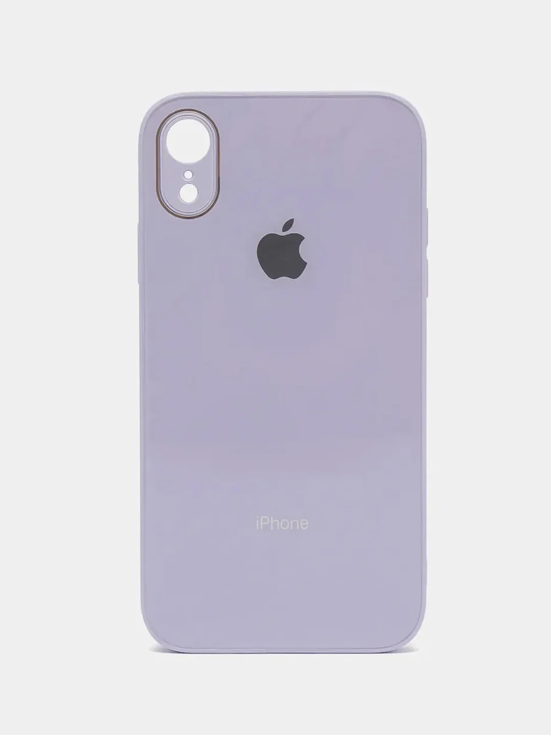 Лавандовый чехол для iPhone XR, силиконовый, со стеклянной панелью