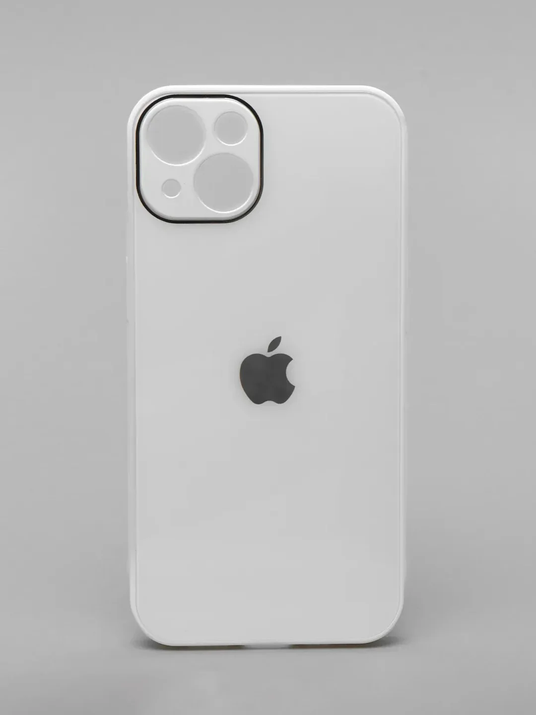 Чехол силиконовый со стеклянной панелью для iPhone 13