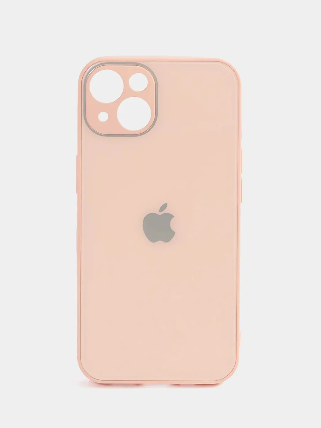 Кремовый чехол силиконовый со стеклянной панелью для iPhone 13