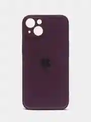 Тёмно-бордовый чехол силиконовый со стеклянной панелью для iPhone 13