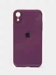 Тёмно-бордовый чехол для iPhone XR, силиконовый, со стеклянной панелью