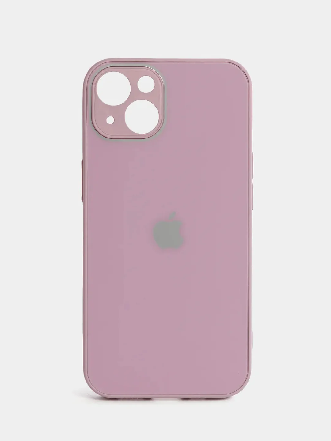 Сиреневый чехол силиконовый со стеклянной панелью для iPhone 13