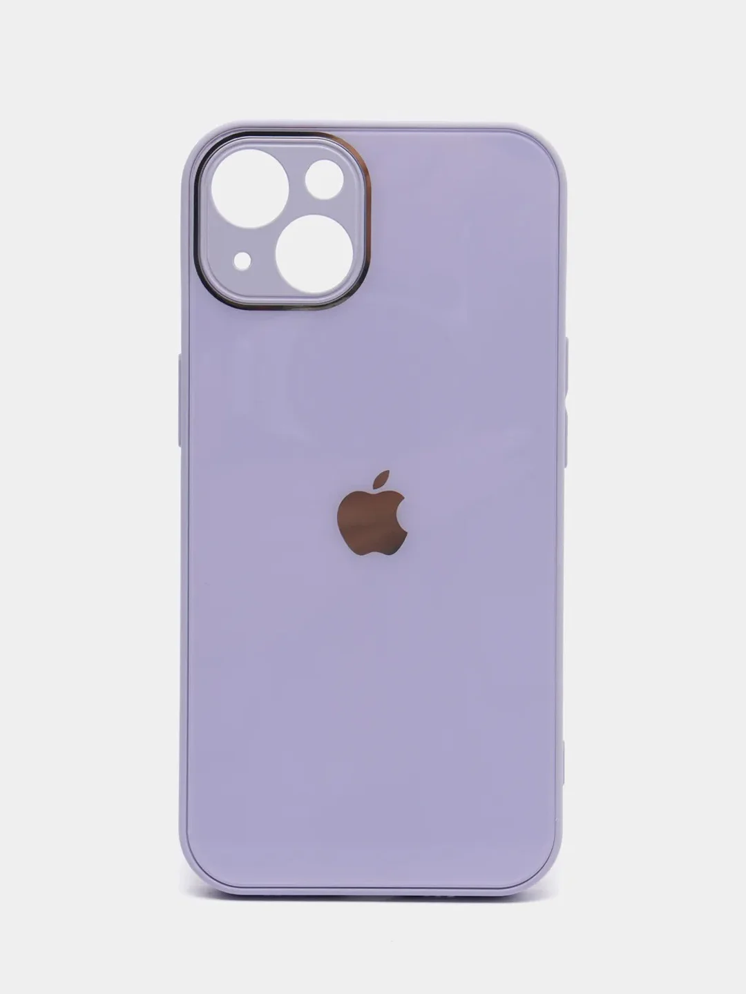 Лавандовый чехол силиконовый со стеклянной панелью для iPhone 13
