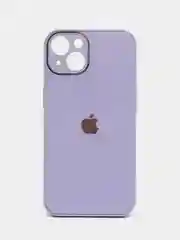 Лавандовый чехол силиконовый со стеклянной панелью для iPhone 13