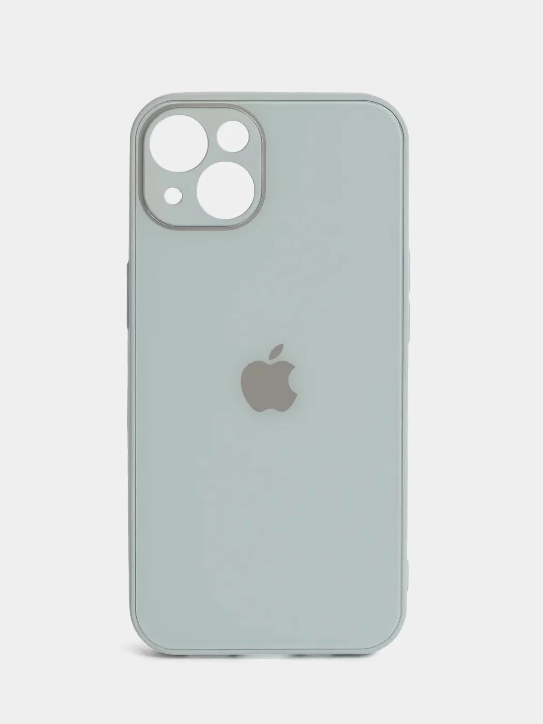 Лайм чехол силиконовый со стеклянной панелью для iPhone 13