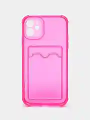 Вишнёвый чехол с карманом для карт iPhone XR, 11, 12, 13, 14, Pro, Pro Max, Plus, 7, 8, айфон