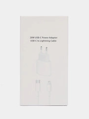 Быстрая зарядка для айфона / Блок для iphone 20W + кабель type-C Lightning / СЗУ