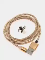 Золотой магнитный кабель для зарядки, коннекторы MicroUSB, Type-C, iPhone Lightning по отдельности