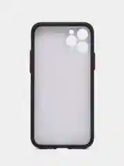 Тёмно-розовый чехол стеклянный с силиконовыми краями на IPHONE 11 Pro