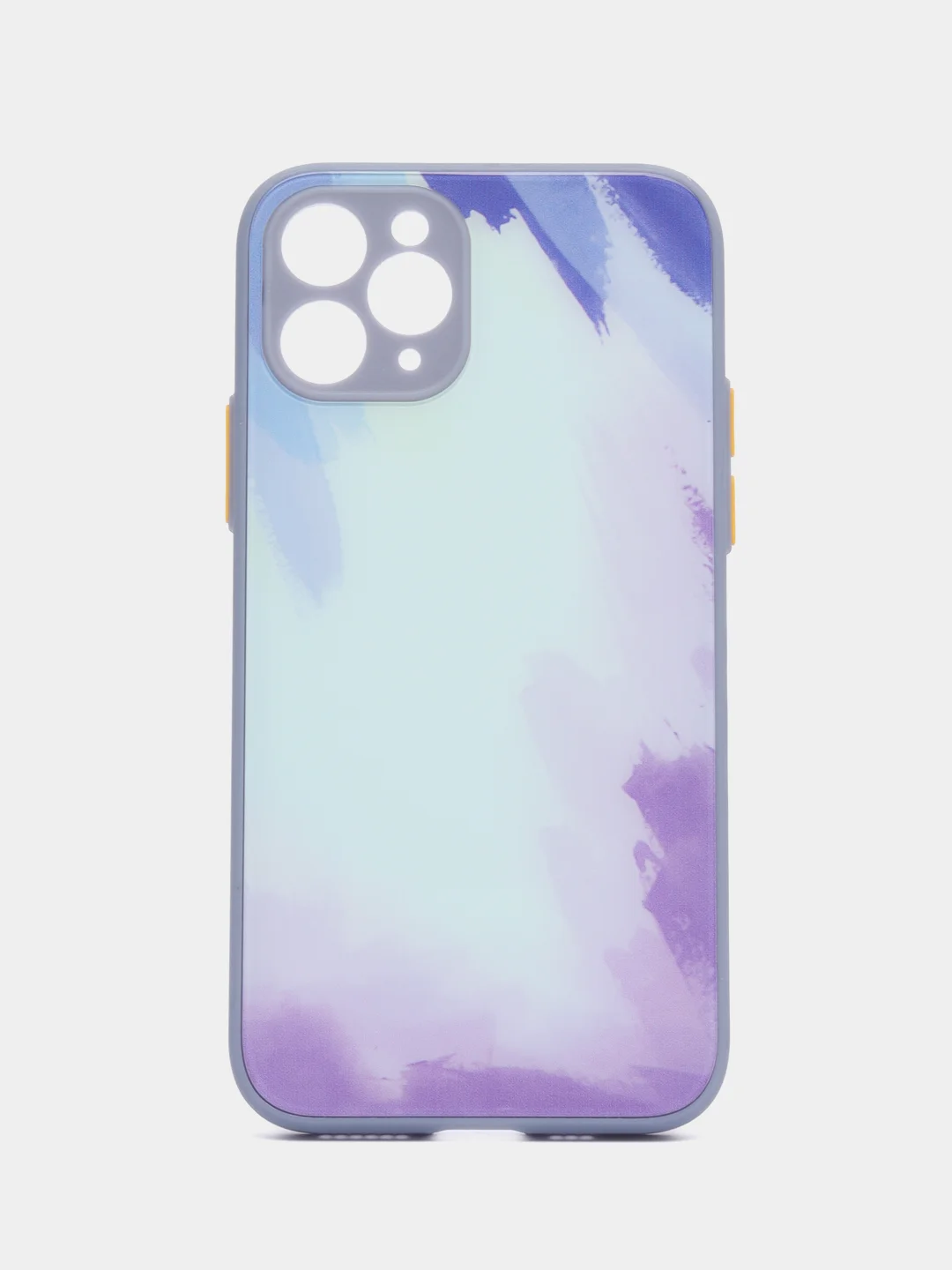 Фиолетовый чехол стеклянный с силиконовыми краями на IPHONE 11 Pro