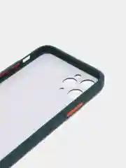 Тёмно-бирюзовый чехол стеклянный с силиконовыми краями на IPHONE 11 Pro