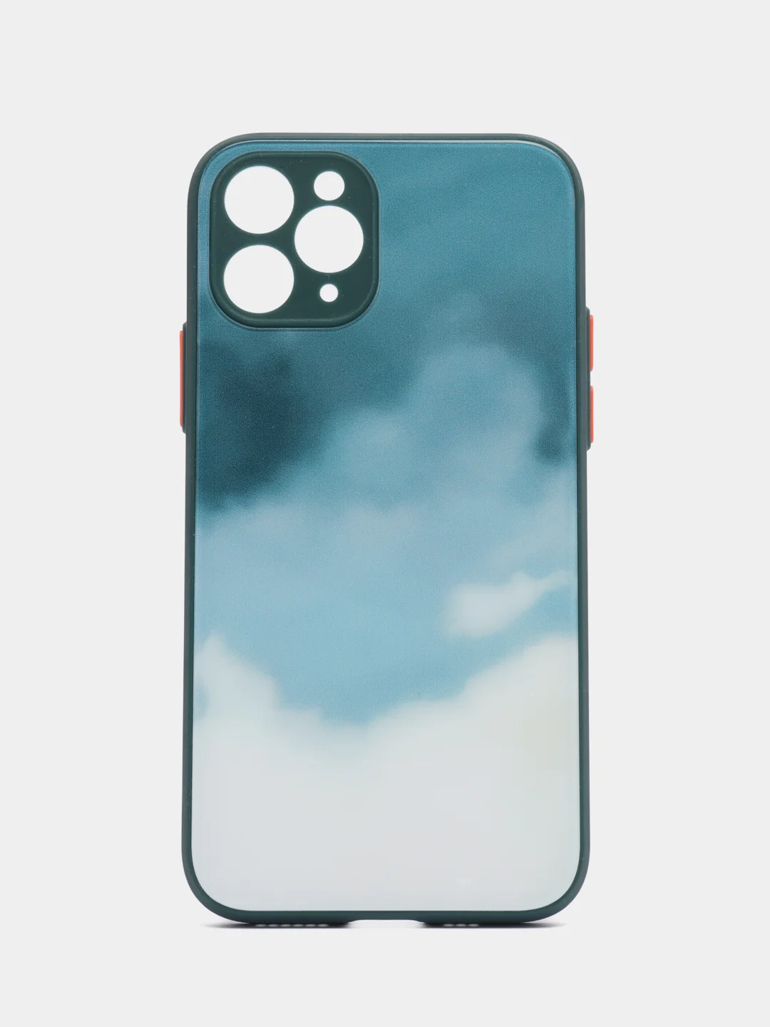 Тёмно-бирюзовый чехол стеклянный с силиконовыми краями на IPHONE 11 Pro