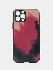 Тёмно-розовый чехол стеклянный с силиконовыми краями на IPHONE 12 Pro