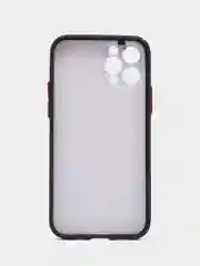 Тёмно-розовый чехол стеклянный с силиконовыми краями на IPHONE 12 Pro