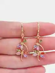 Серьги Стрекозы с фианитами