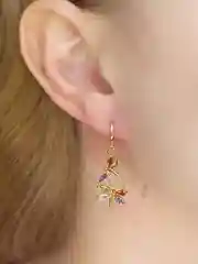 Серьги Стрекозы с фианитами