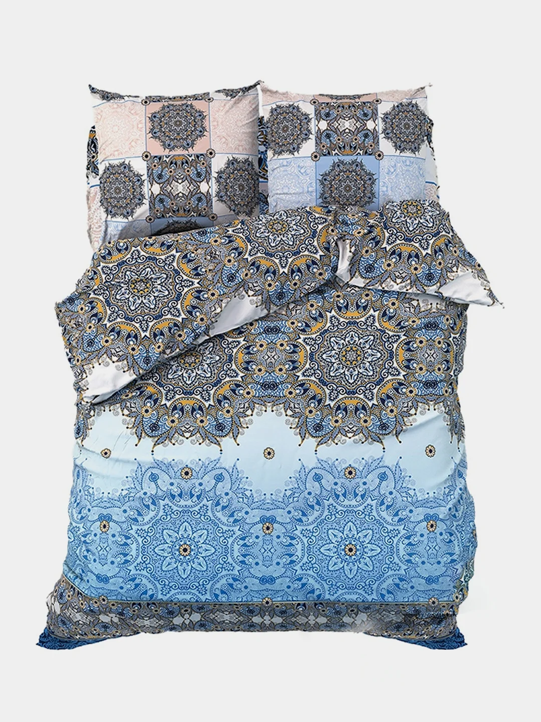 Бирюзовый комплект постельного белья, хлопок, 2-спальный, 1.5-спальный, евро