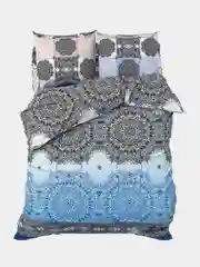 Бирюзовый комплект постельного белья, хлопок, 2-спальный, 1.5-спальный, евро