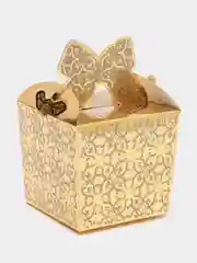 Золотой коробка подарочная, самосборная, 9,5 х 9,5 х 8,5