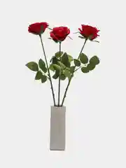 Красный искусственные цветы "Роза", 3 штуки