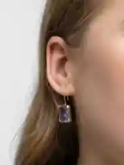Лавандовый серьги с камнем
