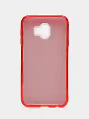 Красный силиконовый чехол-накладка с блестками на Samsung J4